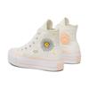 Converse Chuck Taylor All Star Lift Platform Женские кроссовки с высокой цветочной вышивкой Кремовый Egret Cheeky-Coral A03516C