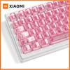 Xiaomi 115 клавиш Розовые Прозрачные Прозрачные Колпачки Клавиш Кристаллические Керамические ПК Колпачки Клавиш RGB Просвечивающие Колпачки Клавиш Профиль MDA для Клавиатуры с Переключателями MX