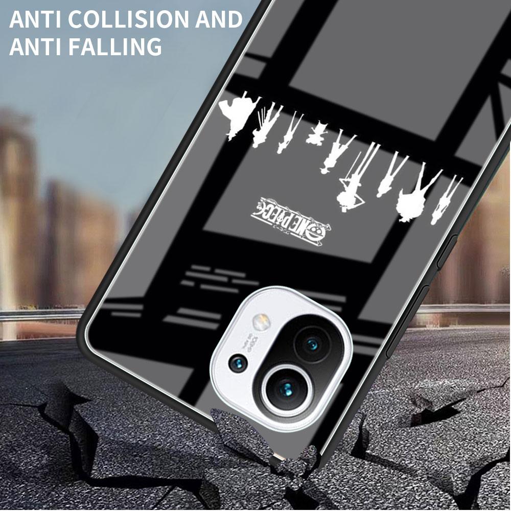 Стеклянный чехол для Xiaomi Poco X3 NFC 11 Lite 11T F3 M3 для Redmi Note 11 10 9 8 Pro 10S 9S 9A 9C чехол для телефона аниме черный