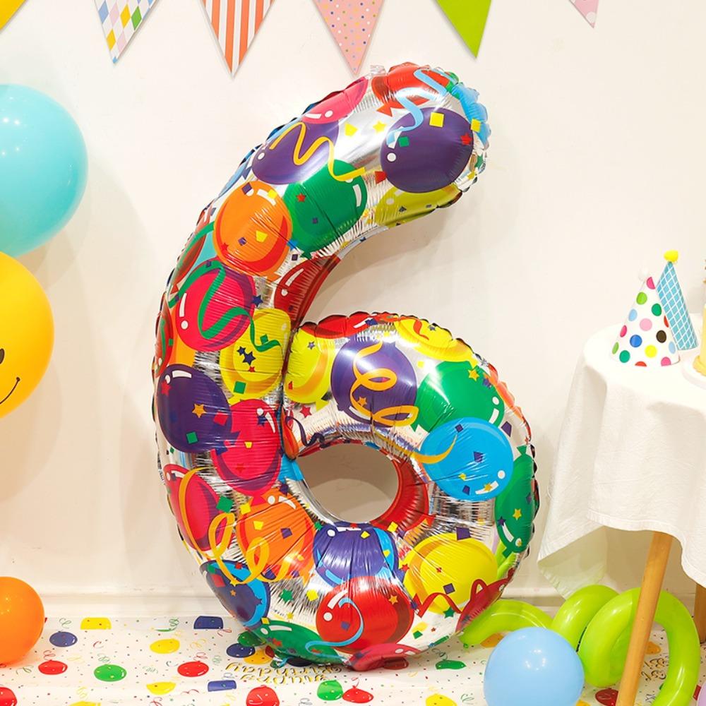 Digital Colorful Number Foil Balloons 40 Inch Party Decorative Number Balloons Wedding Party