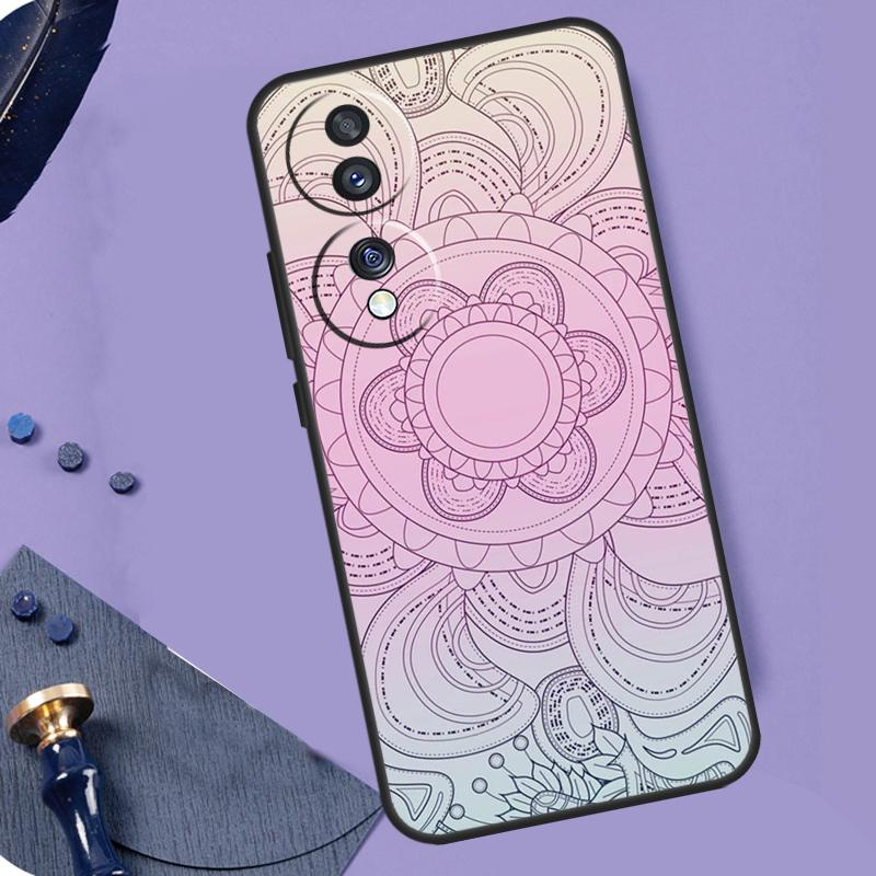 Деревянная мандала с цветами для Honor X8a X9a X6a X7a X6 X7 X8 X9 X8b X9b Honor Magic 6 Pro 50 70 90 Magic 5 Lite Чехол