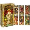 10.3*6cm Golden Art Nouveau Tarot Deck 78 Cards with Guidebook Cards Occult Divination Book Sets for Beginners Classic Art Nouveau Style