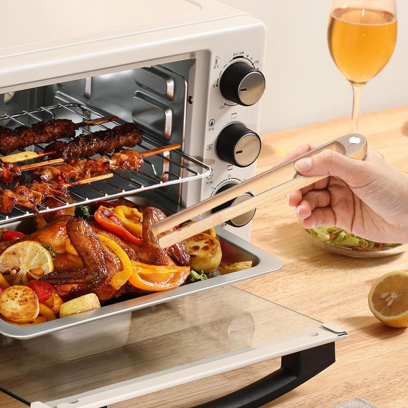 1 шт. Деревянные щипцы для тостера Магнитная подставка Круглая головка Многоразовые Легко моющиеся Кухонные инструменты Посуда для приготовления хлеба