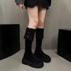 Knee Boots Children's Boots 2025 New Autumn and Winter Two Wear Folded Small Thick-soled Elastic High Knight Boots