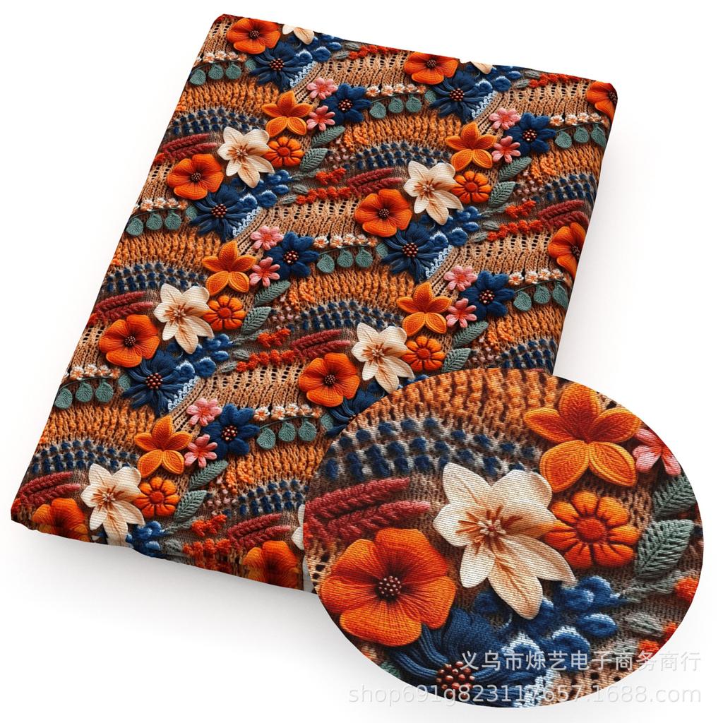 Сделай сам Синтетическая кожа Ткань Цветы Цветочный принт Имитация вышивки Искусственная кожа Обувь Имитация вышивки