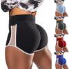 Women Sports Shorts Sexy High Waist Hip Lift Abdomen Tightening Hollow Out Push Up Yoga Shorts