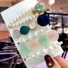 5Pcs/Set Fashion Smiley Pearl Hair Clip For Women Girl Geometric Acetate Barrettes Hairpin Headwear Hair Accessories  Trendy