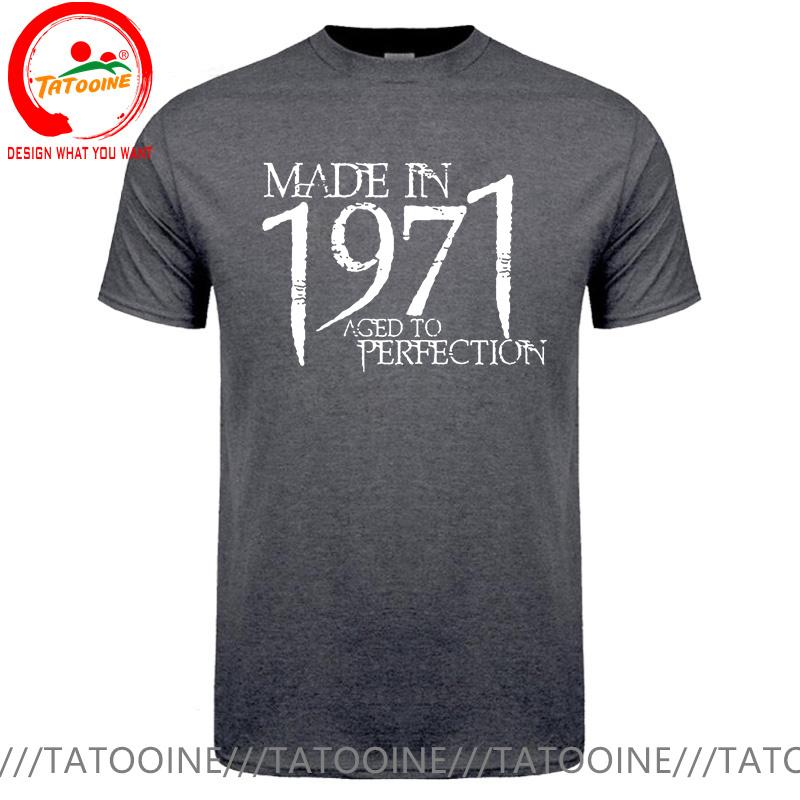 Рожден в 1971 году Большой размер 5xl 6xl Футболка Унисекс Футболка Мужская Летняя Сделано в 1971 году Выдержана до совершенства Футболка Унисекс Подарки на День Рождения Футболка