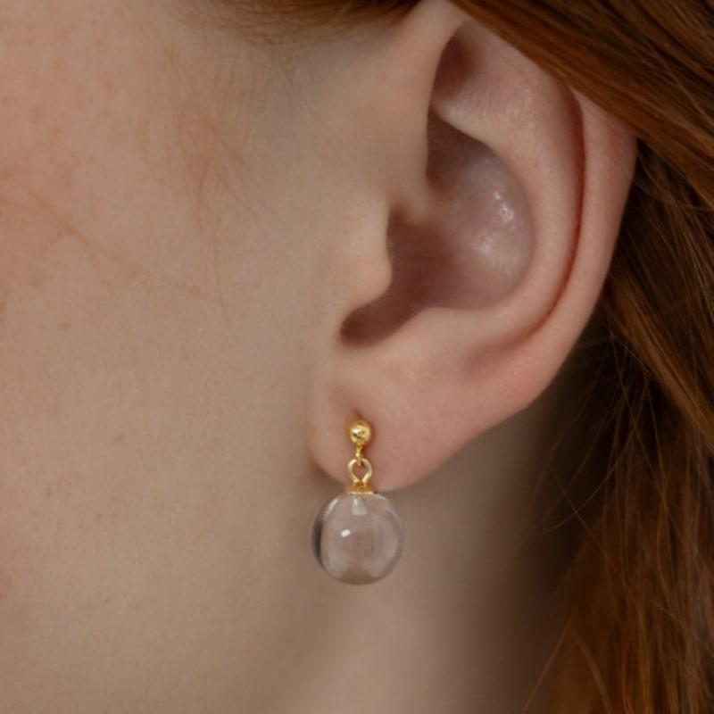 TATIANA (925 Silver) Clear Ball Drop Earrings EC3233