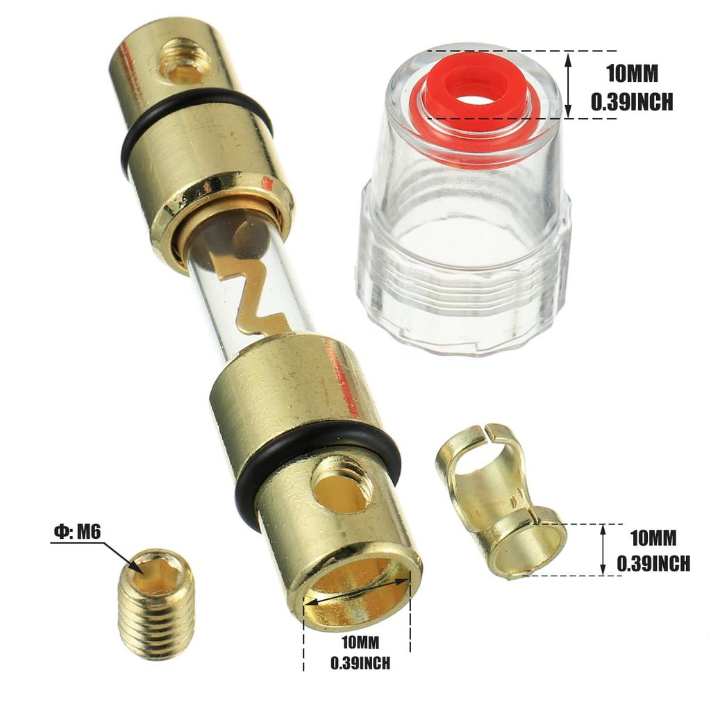 BOJACK 4-8 Gauge AWG in-line 20A AGU Fuse Holder with 20 Amp AGU Fuses for Car Audio, Alarm, Amplifier, Compressors, Waterproof Inline Fuse Holders