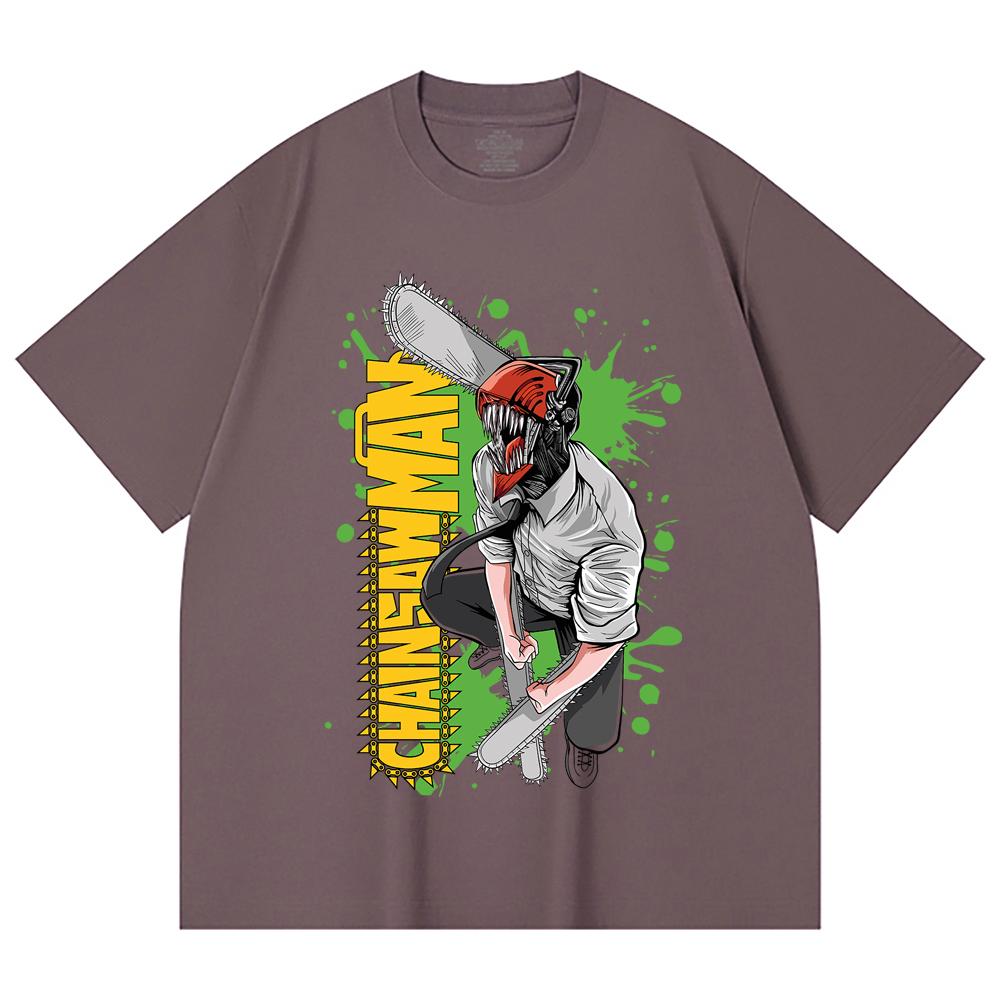 230 Gsm 100% Cotton Chainsaw Man V22 Denji Print Unisex Heavy Cotton T Shirt