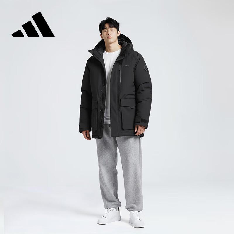 adidas Мужская зимняя черная парка с капюшоном, наполнитель 600 Fill