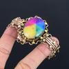 Rainbow Solar Quartz Bracelet, 999 Copper Wire Wrapped Gemstone Jewelry, Handmade Bracelet For Thanksgiving