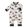 MIKI HOUSE Double B Coverall Long Print Made In for Boys and Baby Romper, Sleeve, All-Over Bear, Japan, Girls, Clothes, 90cm, Gray, 63-1202-149