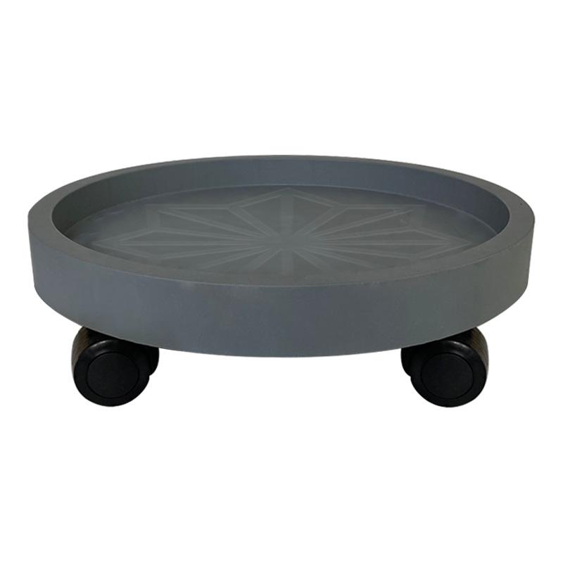Round Movable Flower Pot Tray with Tempered Load-Bearing Wheels