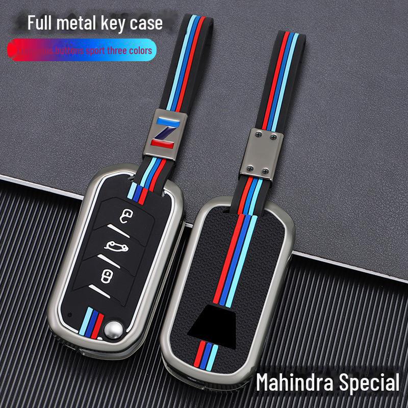 Защитный чехол для автомобильного ключа Mahindra: Металлический корпус пульта дистанционного управления с полным покрытием
