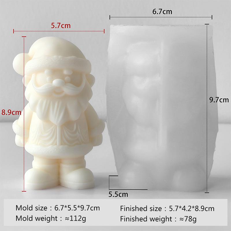 Christmas Candle Silicone Mold DIY Dwarf Santa Claus Aroma Plaster Resin Mould Bearded Old Man Christmas Candle Making Supplies
