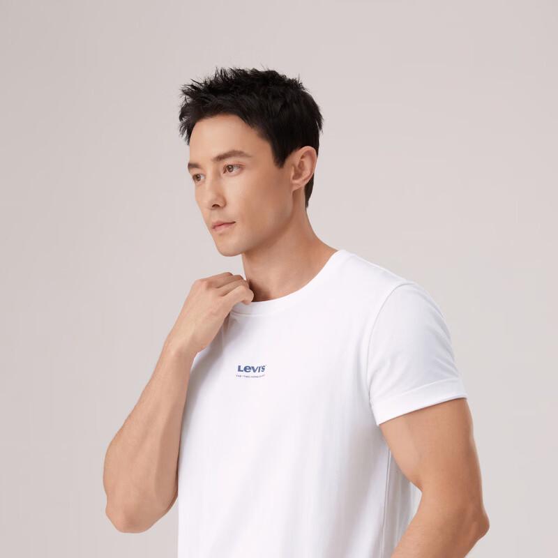 Levi's Унисекс Американская Классика Футболка с Принтом Логотипа Свободного Покроя с Круглым Вырезом