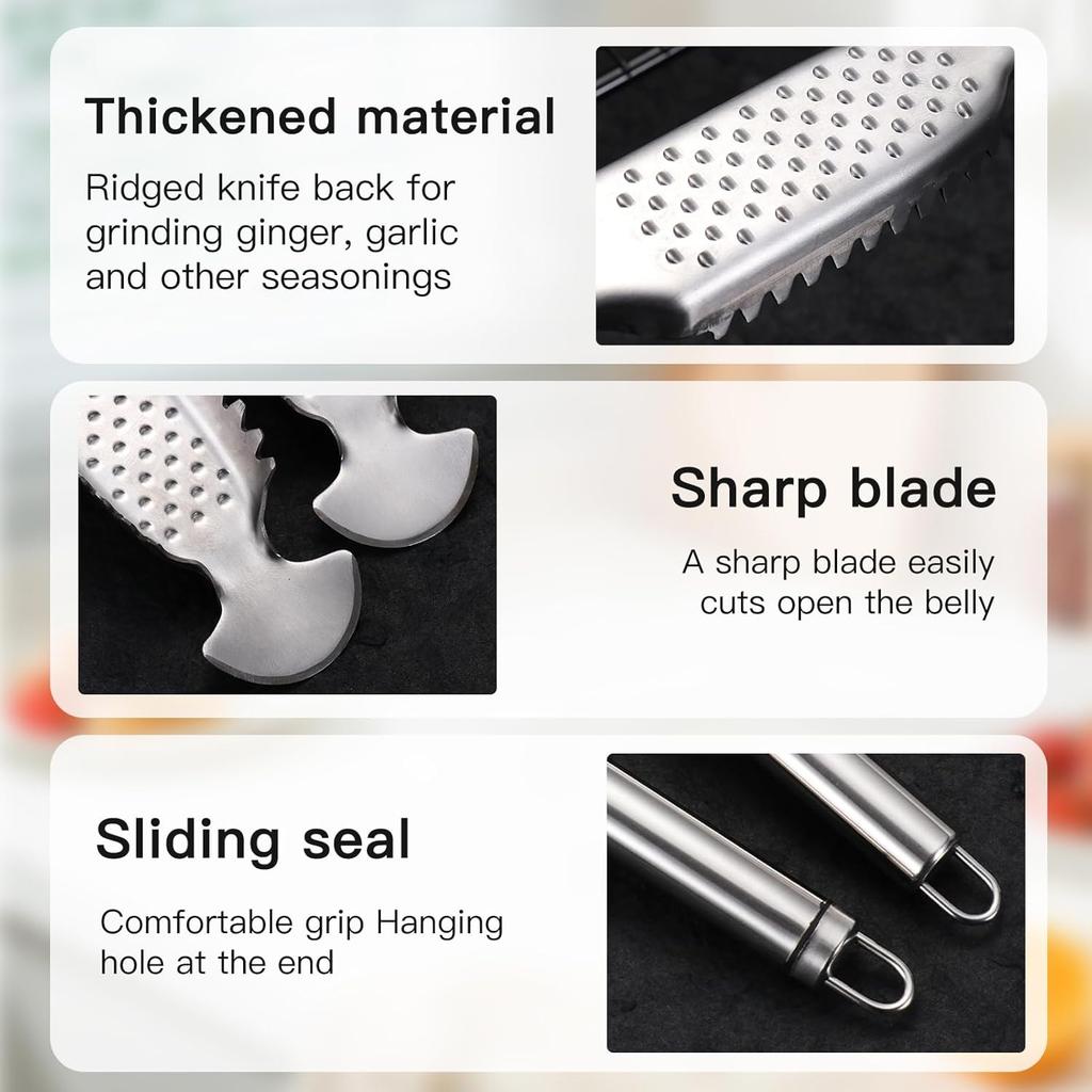 Fish Scaler,304 Stainless Steel Fish Scaler Remover,multifunctional Sawtooth Fish Descaler Tool for Quick & Easy Fish Cleaning,Family Kitchen,Seafood