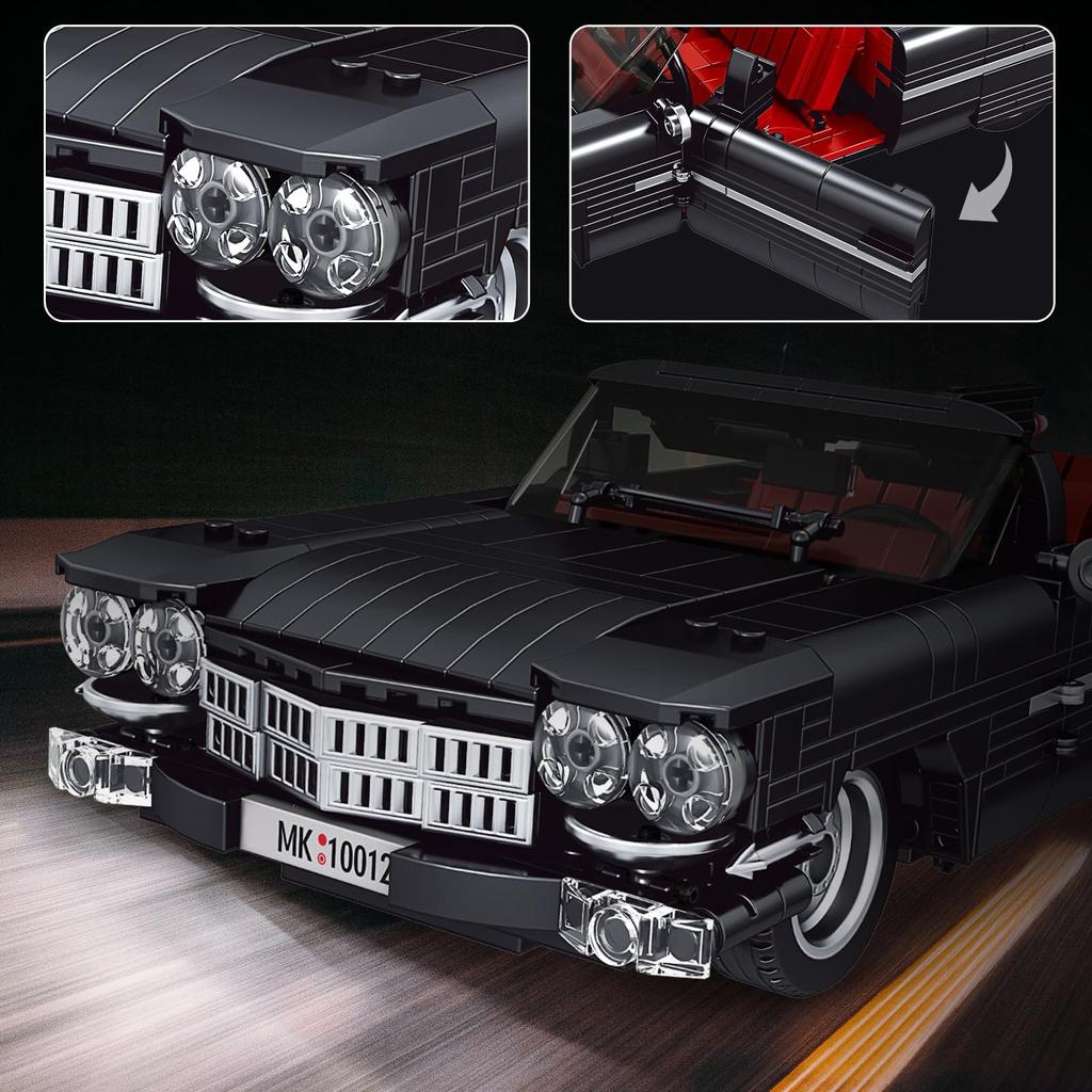 Mold King 10012 Science and Technology Sports Car Building Blocks Classic Retro Sports Car Cabrio Car Model Building Blocks Exclusive Car Exhibition