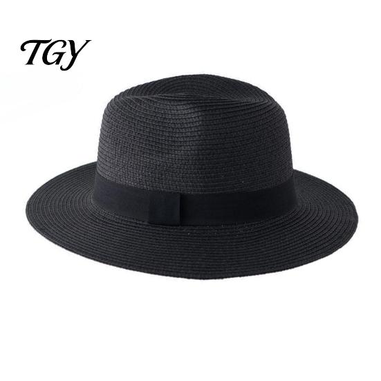 UV Protection Sun Hat Men Paper Straw Hat, Breathable Wide Brim Vacation Beach Foldable Summer for Outdoor Travel