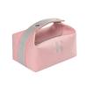 High-Capacity Waterproof Canvas Cosmetic Bag - Portable, Solid Color Travel Pouch