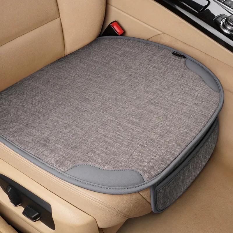Comfortable Linen Car Seat Cover Cushion Anti Scratch Automotive Seat Protector Cushion Auto Seat Pad Universal for Sedan Suv