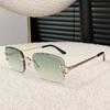 Chic Metal Frame Square Sunglasses With Pc Lenses For Outdoor And Party Wear