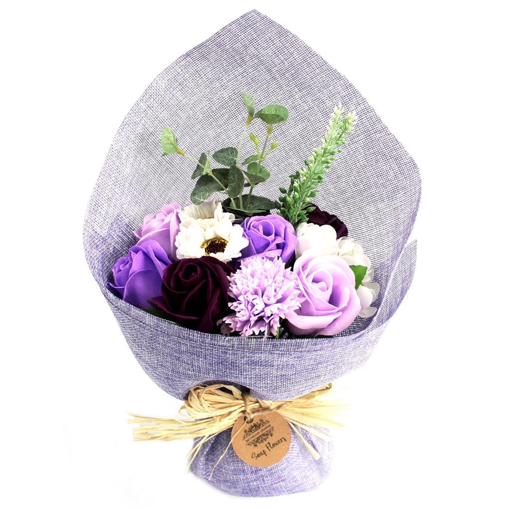 Soap Flower Bouquet Standing Purple