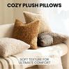 Набор из 2 мягких наволочек для декоративных подушек из искусственного меха под тедди, квадратные плюшевые наволочки для дивана, кушетки, кровати, бохо декор для дома (18x18 дюймов, Нейтральные цвета)