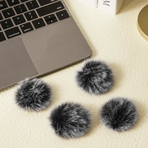 Dunzy Microphone Windscreens/Wind Muffs (4 Pieces) for DJI Mics, Furry Microphone Covers for Wind and Ambient Noise Reduction, Wireless Lavalier Micro