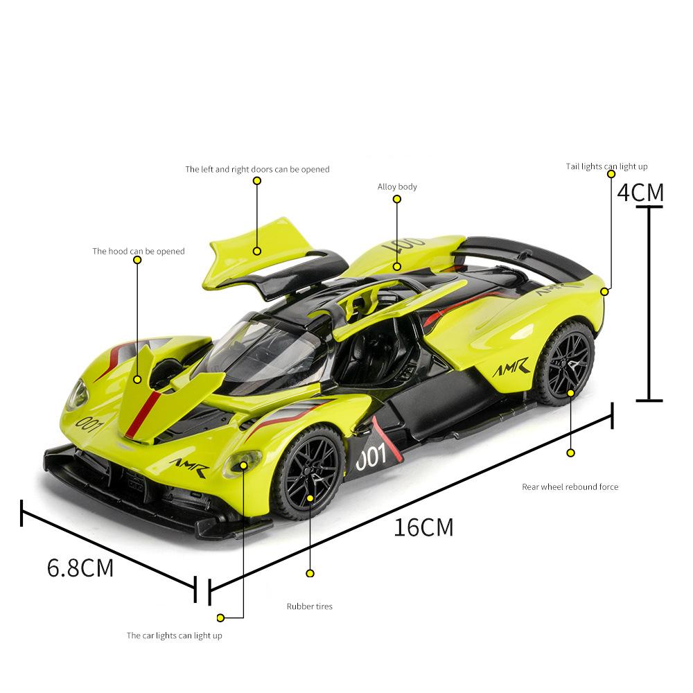 1/32 Scale Martin Valkyrie AMR Pro AM-RB 001 Alloy Scale Car Model Diecast Metal Miniature Car Sound and Light Children Toy Car Vehicles Gifts