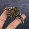 Ammonite Fossil Gemstone Handmade Copper Wire Wrap Cuff Bangle Adjustable U6k82