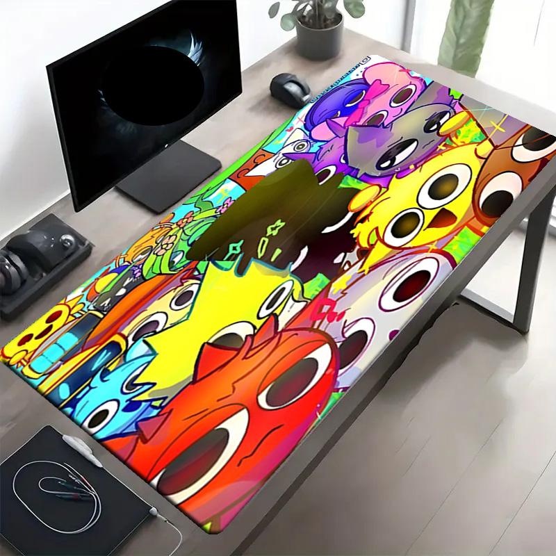 Sprunki Game Print Mouse Pad, Anti‑Slip Desktop keyboard Mat, for PC Laptop Gaming Working Daily Use, Cool Festival Surprise Gift