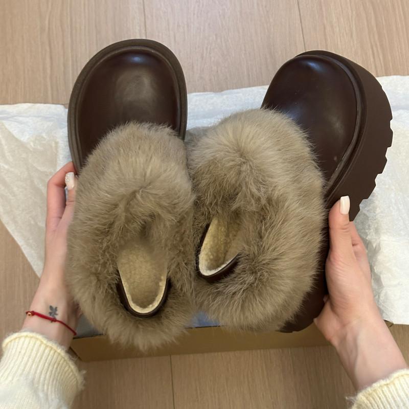 Утепленные Birkenstocks на толстой подошве, из бархата и теплой кожи, пушистые хлопковые туфли для ношения двумя способами и зимние снегоступы.