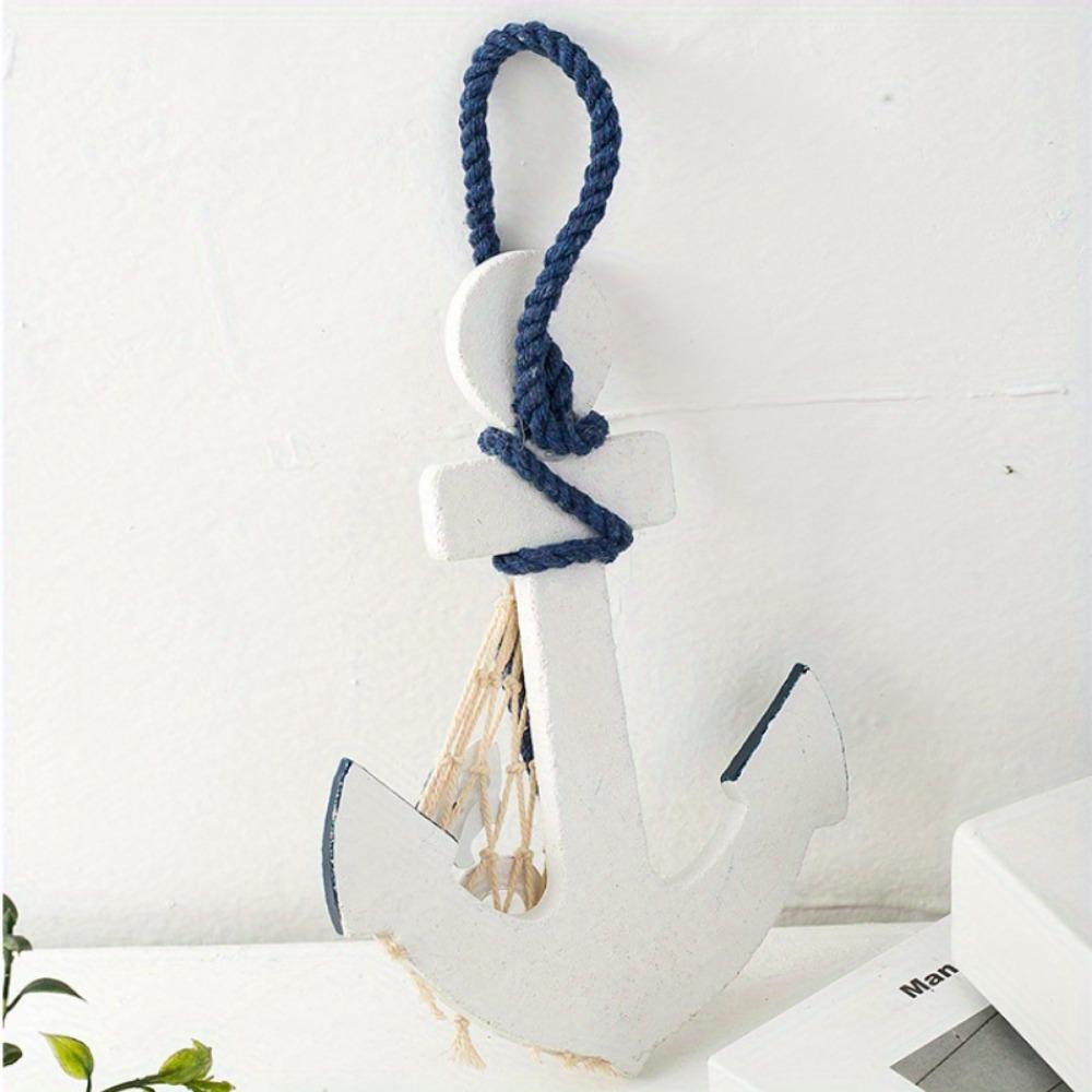 1PC Mediterranean Boat Anchor Ship Wheel Retro Wood Nautical Wall Hanging Ornament Decoration Steering Sailing Home Decor