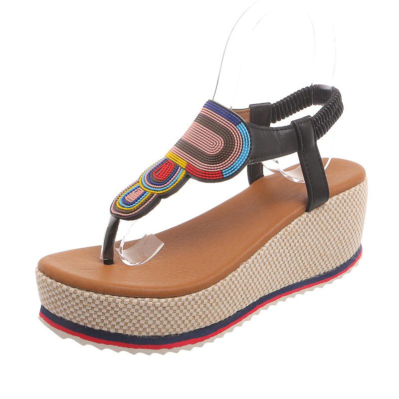 Fashion Women Sandal 2025 New Summer Fashion Shoes for Women Plus Size Open Toe Wedges Flip Flops Sandales Female Platform Roman Sandals