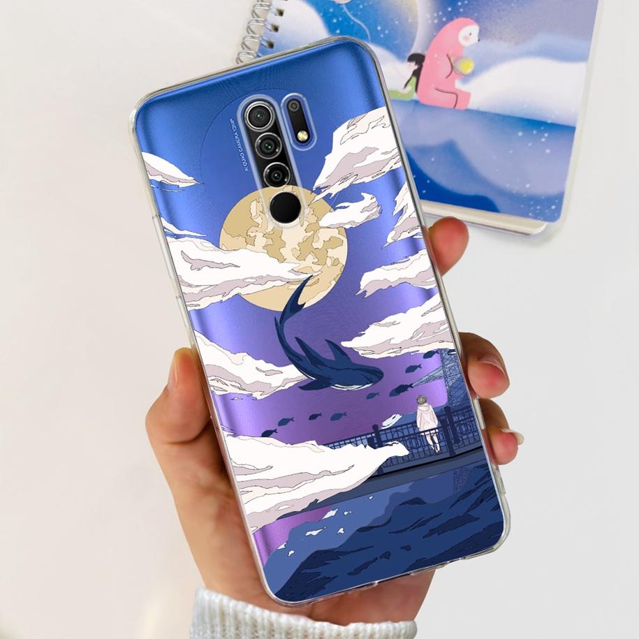 For Xiaomi Redmi 9 Case 6.53" Cover For Redmi 9 Flower Butterfly Transparent Silicone Soft Phone Covers For Redmi 9 Prime Bumper