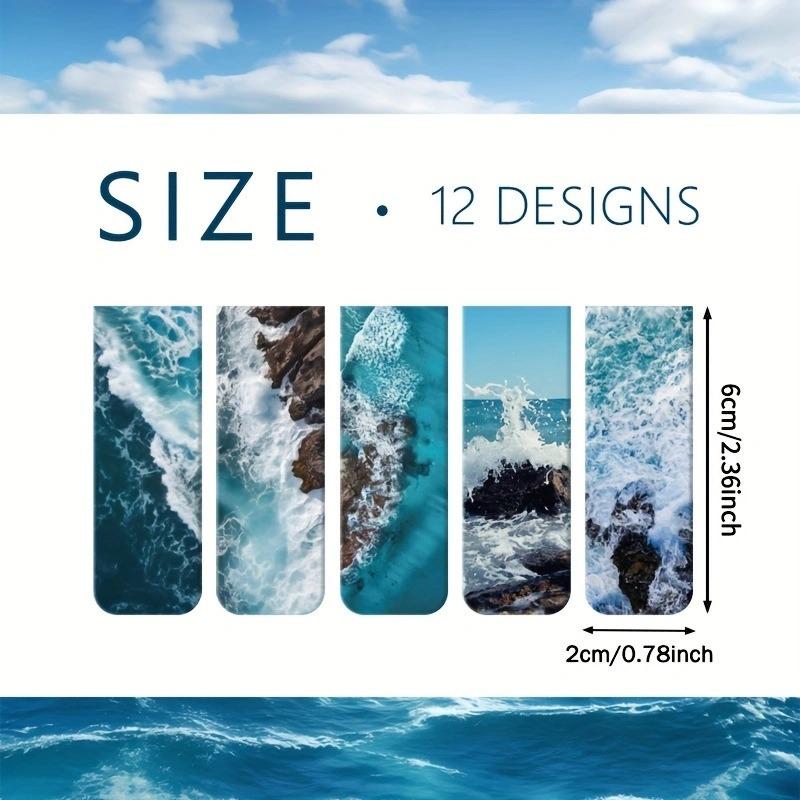 12 шт. Стильные магнитные закладки с различными узорами Магнитные закладки для чтения Маркер для страниц