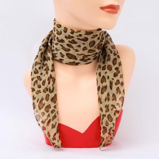 Женский шарф с леопардовым принтом, тонкий шифоновый шарф, легкий дышащий шарф в корейском стиле, дорожный аксессуар