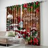 Santa Claus Happy New Year Christmas Tree Red Green Window Curtains For Kids Bedroom Living Room Home Decor Navidad Natal