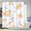 Bathroom Shower Curtain Floral Decorative Pattern Waterproof Fabric Home Decoration For Bathrooms Orange Blue White Size70 X 183