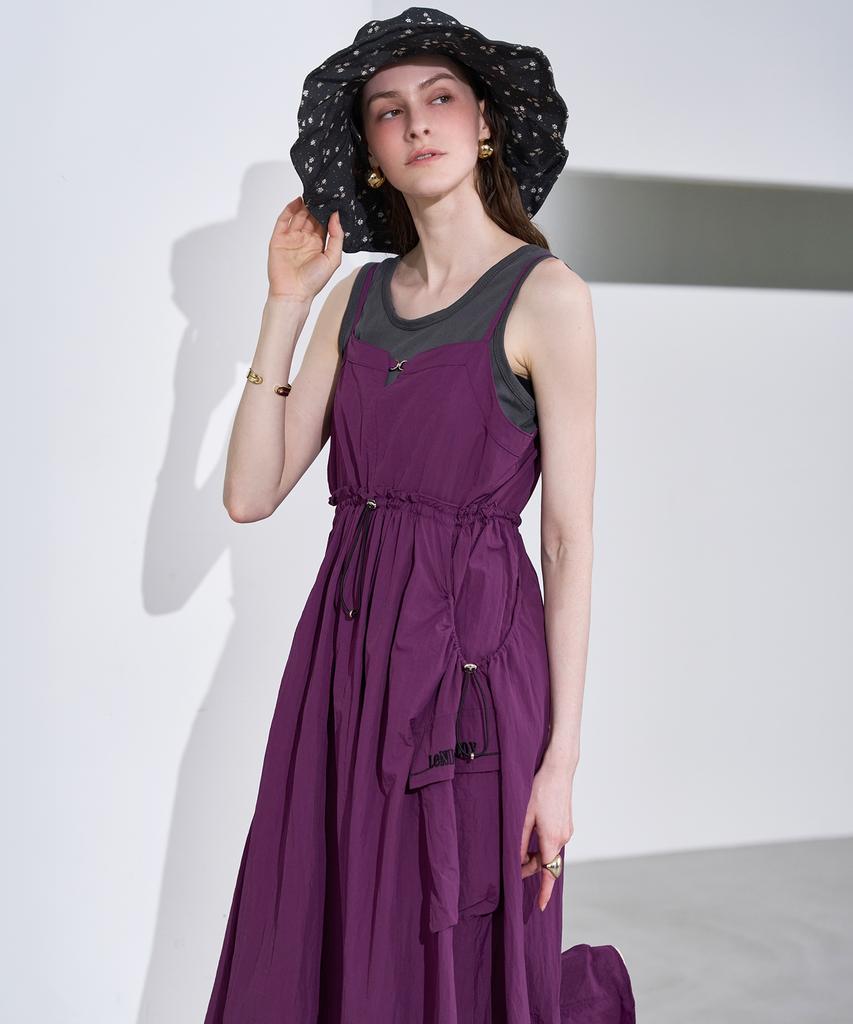 Leni And Mccoy Waist String Crinkly Summer Long Dress Mm08Op003Hjy