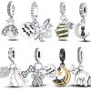 925 Sterling Silver Glow -In -The -Dark Firefly Charms Animal Dangle Pendant Fit Sweet Fasion Bracelet Charms Jewelry For Women