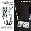 KEYSION Crossbody Strap Phone Case for iPhone 11 12 Pro Max Cute Cartoon Long Lanyard Mirror Shockproof Cover for iPhonie 12 11