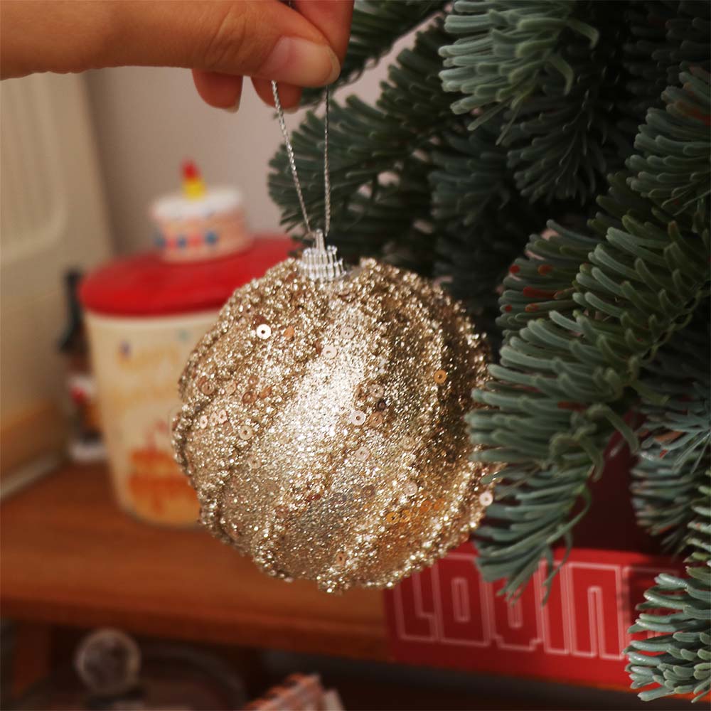 Champagne Christmas Spheres Pendant 8cm Christmas Tree Ornaments Christmas Hanging Balls Kid Gift