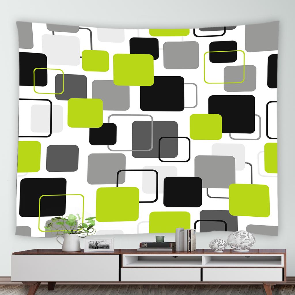 Скандинавский креативный гобелен с геометрическим красным, черным и серым принтом, домашний гобелен для гостиной, спальни, настенное украшение, гобелен