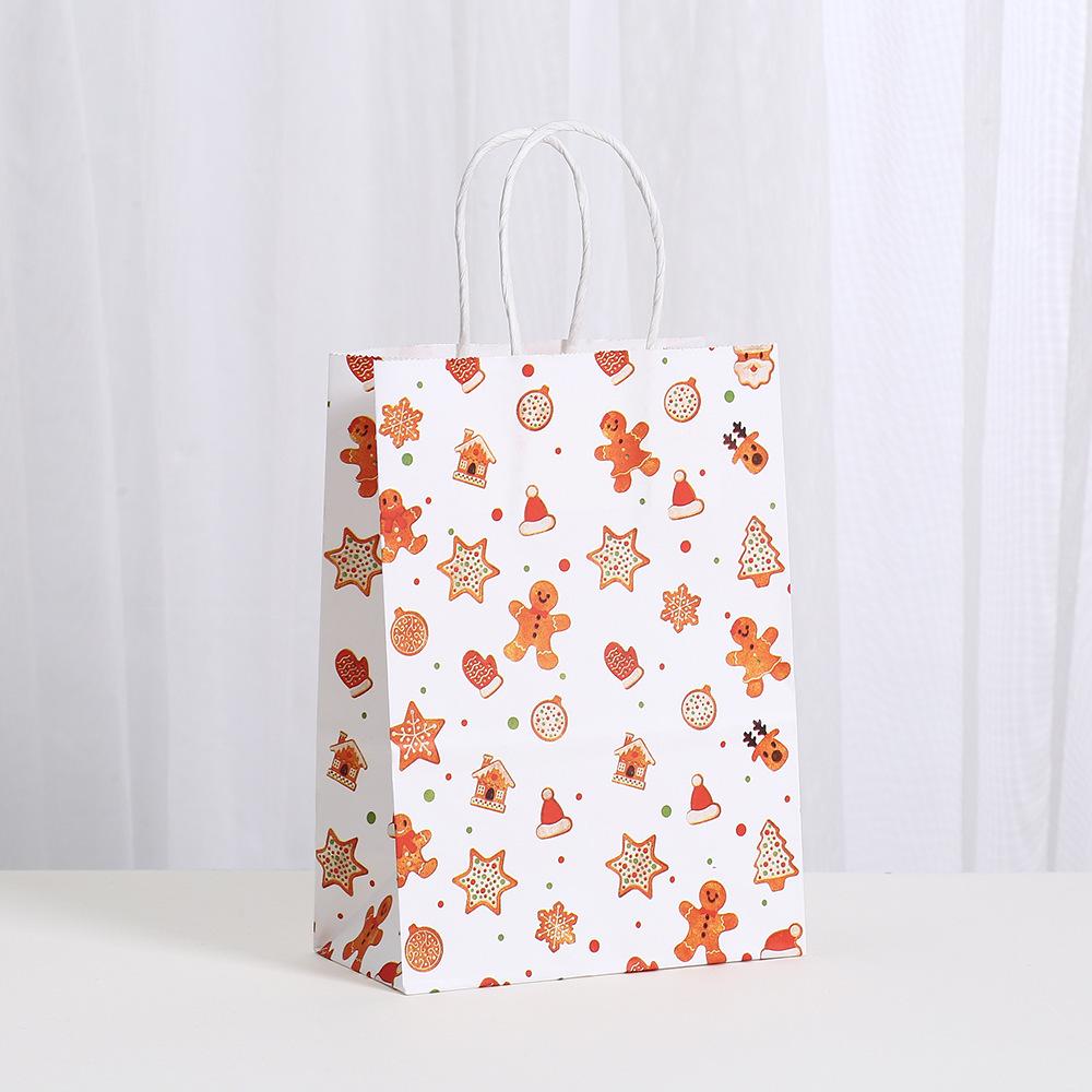 Christmas Gingerbread Man Kraft Paper Tote Bag for Gifts and Shopping