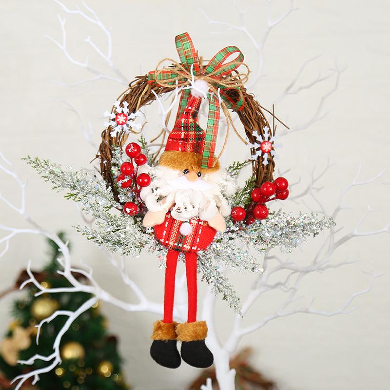 Handmade 3D Rattan Reindeer Christmas Wreath - Door or Wall Hanging Decoration