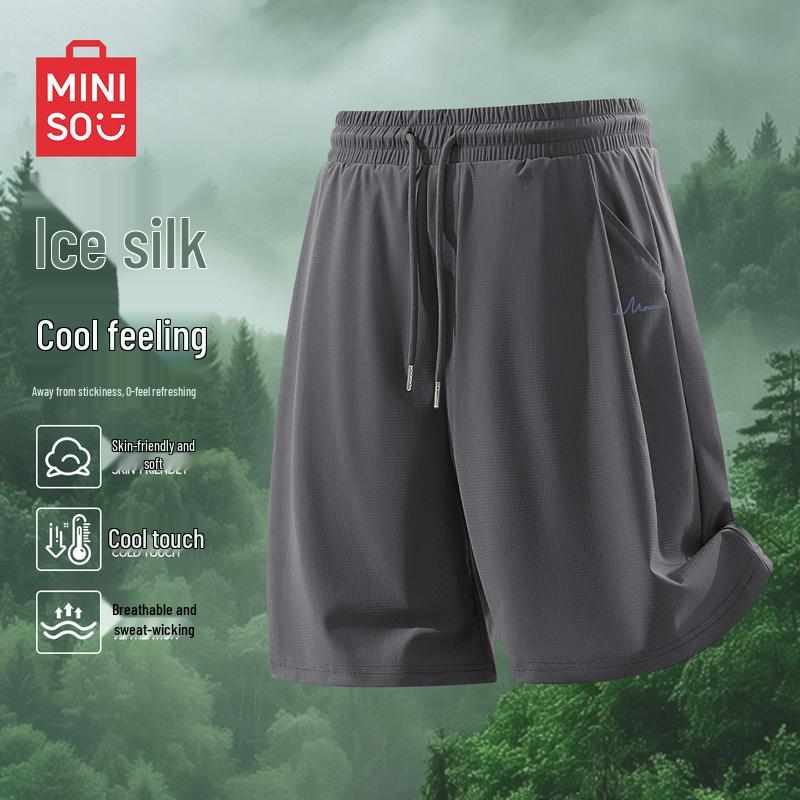 MINISO Мужские повседневные спортивные шорты из ледяного шелка, быстросохнущие
